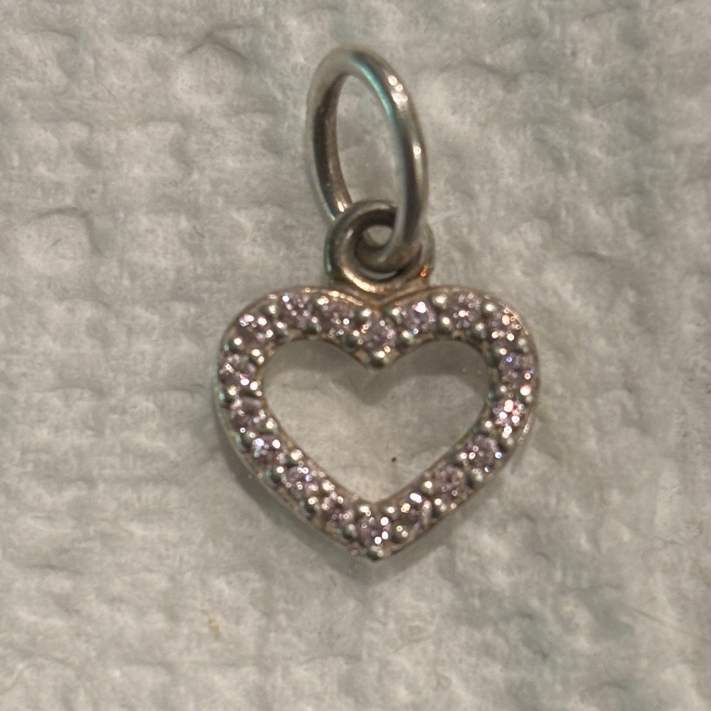 Pandora Elegant 925 Silver Heart Pendant With Pink CZ Accents - Picture 2 of 5